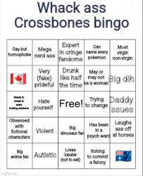 Whack ass crossboner bingo Meme Template