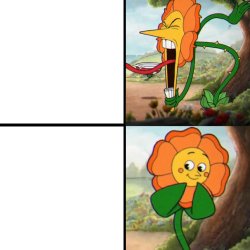 Calm/Angry flower Meme Template