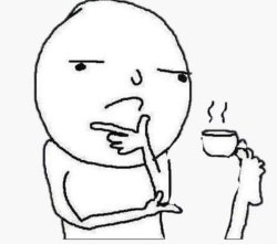Thinking guy holding teacup with toe Meme Template