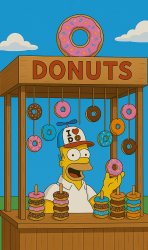 Homer's donuts stand Meme Template
