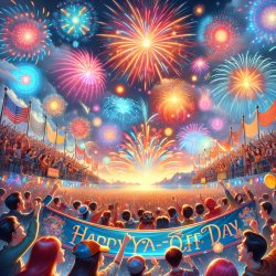 HAPPY DAYOFF DAY with fireworks Meme Template