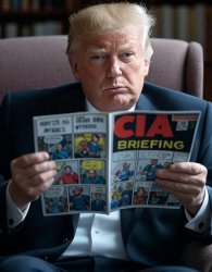 Stable Genius Donald Trump CIA briefing comic book Meme Template