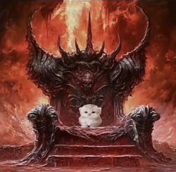 Cat in throne Meme Template