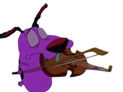 Courage The Cowardly Dog plays sad violin Meme Template