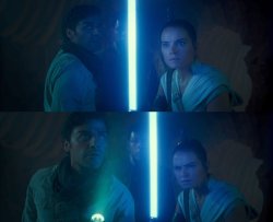 Lightsaber vs flashlight Meme Template