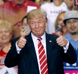 Trump two thumbs up smug Meme Template