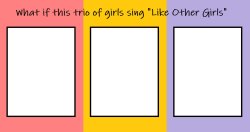 What trio sings Like Other Girls Meme Template