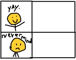 Yay never mind Meme Template