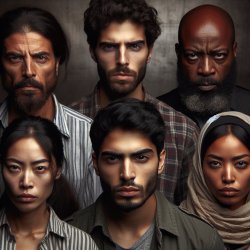 gang of people staring at camera intensly Meme Template