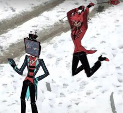 Vox and Alastor Meme Template