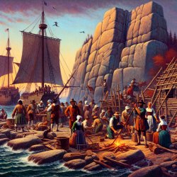 The Pilgrims, settlement at Plymouth Rock Meme Template
