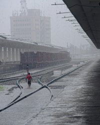 Rainy train station Meme Template
