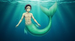 tanjiro merman Meme Template