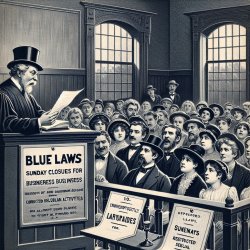 Court Treatment of “Blue laws” Sunday closures for businesses an Meme Template