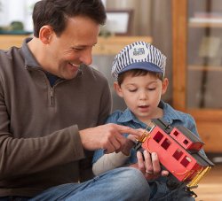 Father and son train Meme Template