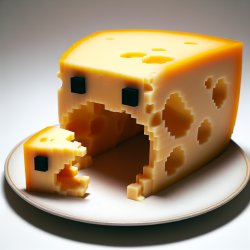 large cheese eats tiny cheese on a plate Meme Template