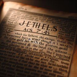 Acts 7:45 should the INFALLIBLE English translation be Jesus or Meme Template