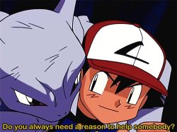 ash helps mewtwo Meme Template