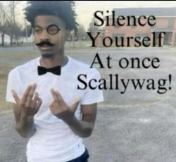 Silence yourself at once scallywag Meme Template