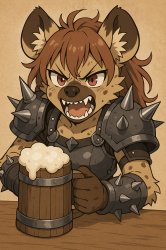 Gnoll girl protecting her drink Meme Template