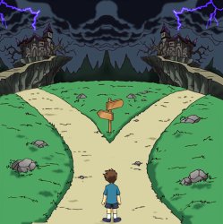 Two roads Meme Template