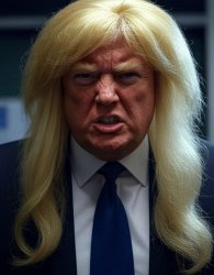 Trump Karen blonde wig Meme Template