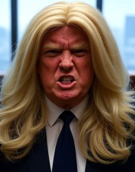 Trump Karen blonde wig Meme Template