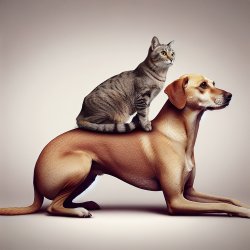 a cat on a dog lol Meme Template