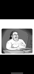 Soyjak at computer Meme Template