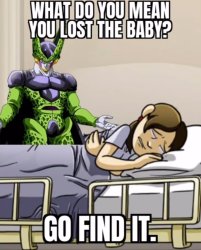 Wdym you lost the baby? Go find it Meme Template