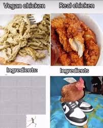 real vs vegan ingredients Meme Template