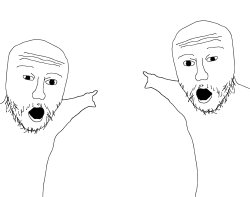 Two sides Soyjak point Meme Template