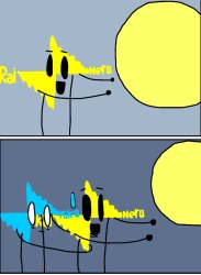 Running Away Balloon But Rai OCS. Meme Template