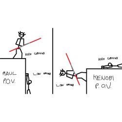 I have the high ground! Meme Template