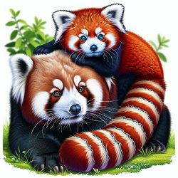 A red panda on a panda Meme Template