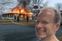 Disaster boy Meme Template
