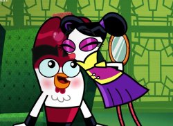 Flick Feathers Kissing Chuck Adoodledoo Meme Template