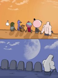 Skips sitting next to graves Meme Template