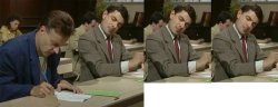 Mr Bean Copying x3 Meme Template