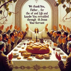 Over the bread they pray: **“We thank you, Father, for the life Meme Template