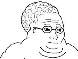 wojak fat big brain glasses Meme Template
