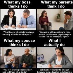 what different people think i do as Behavior Analysts Meme Template