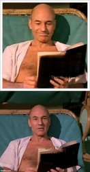 Patrick Stewart reading Meme Template