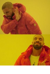 Drake with room for caption under Meme Template