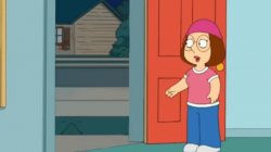 Meg meets someone at the door Meme Template