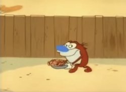 STIMPY DOING DUMB THINGS Meme Template