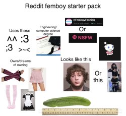 reddit femboy starter pack Meme Template