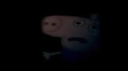 George Pig Upset in the Black Background Meme Template