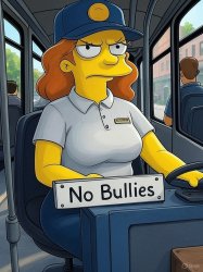 Simpsons Bus Driver as Redhead woman Meme Template