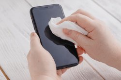 Cleaning phone screen Meme Template